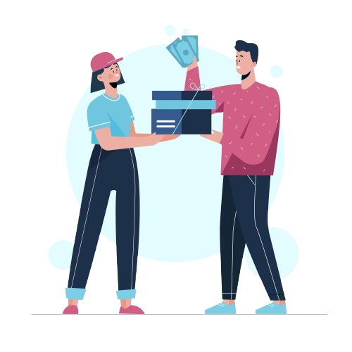 Illustration of an Indian business person managing finances on a laptop